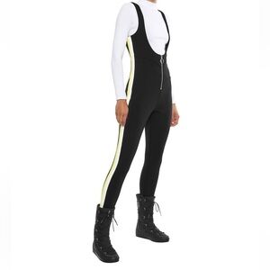 Cordova Vail Striped Stretch Stirrup Ski Suit Black Size S NWOT